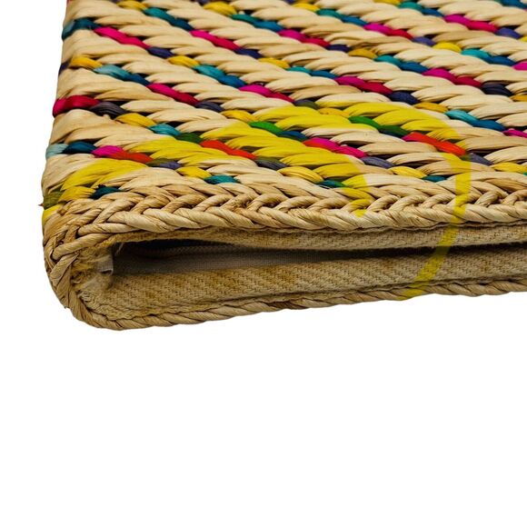 Vintage 70’s Handmade Knit Bamboo Rattan Straw Clutch Bag Handbag Purse Wristlet - Picture 12 of 16